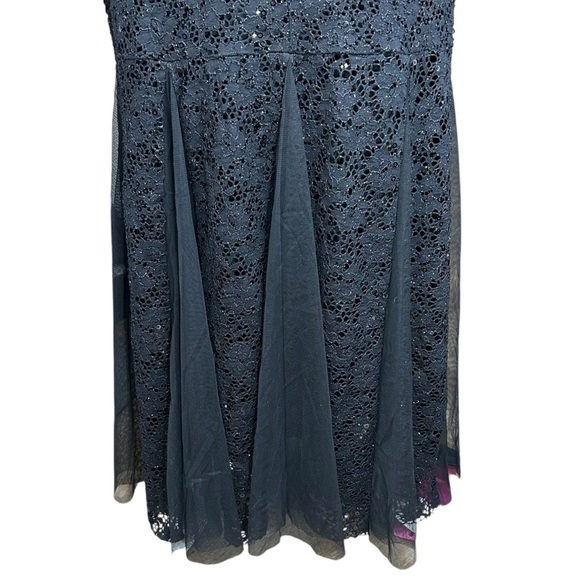 Vintage Candalite Med Lace Sequin Whimsigoth Maxi Dress Dark Fairy Mermaid - Picture 3 of 13